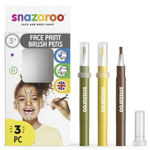 Snazaroo Brush Pen Face Paints. Twist Brush Tip Pen - Boys Girls. Jungle Theme
